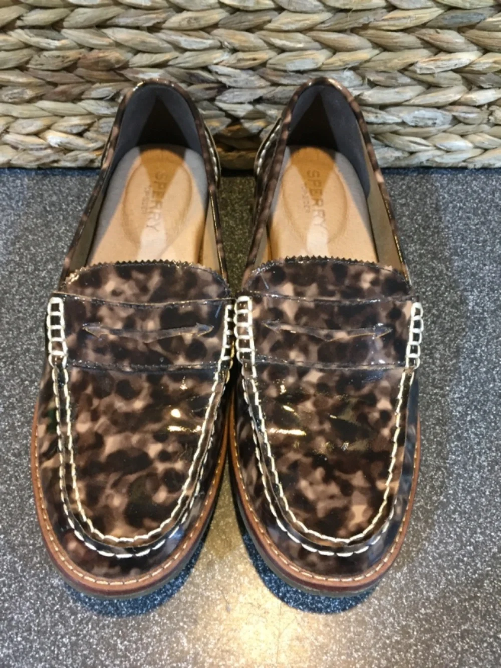 Sperry Women’s Patent Tortoiseshell Penny Loafers - Brown